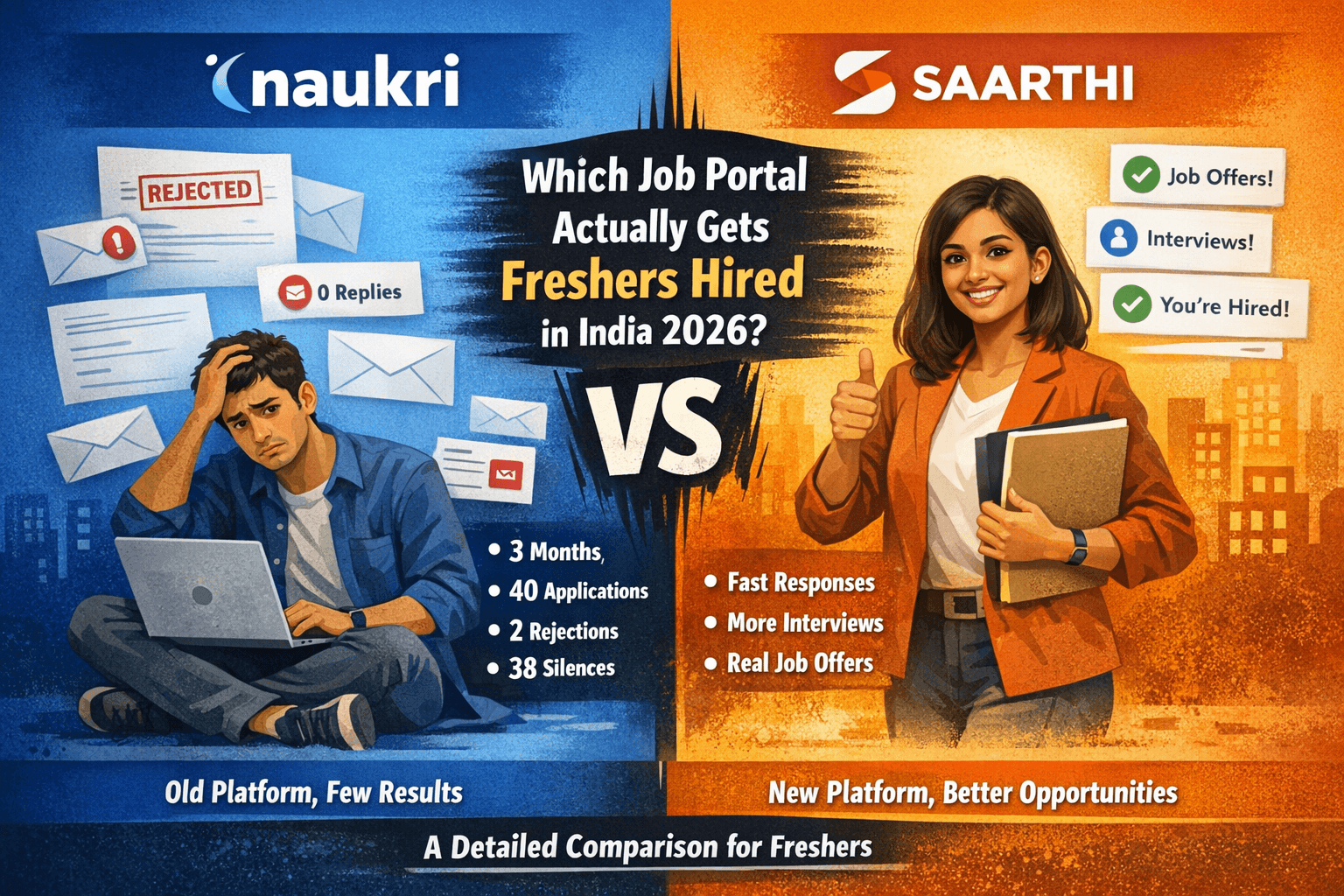 Naukri vs Saarthi – Which Job Portal Actually Gets Freshers Hired in India 2026?